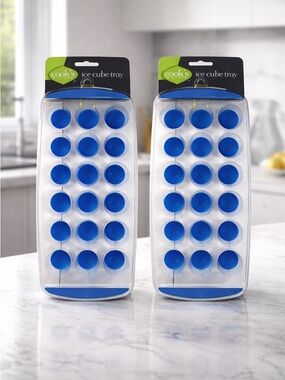 NWT Cook's Kitchen Blue Ice Cube Tray 21 Small Dome Ice Cubes or Snacks Set of 2